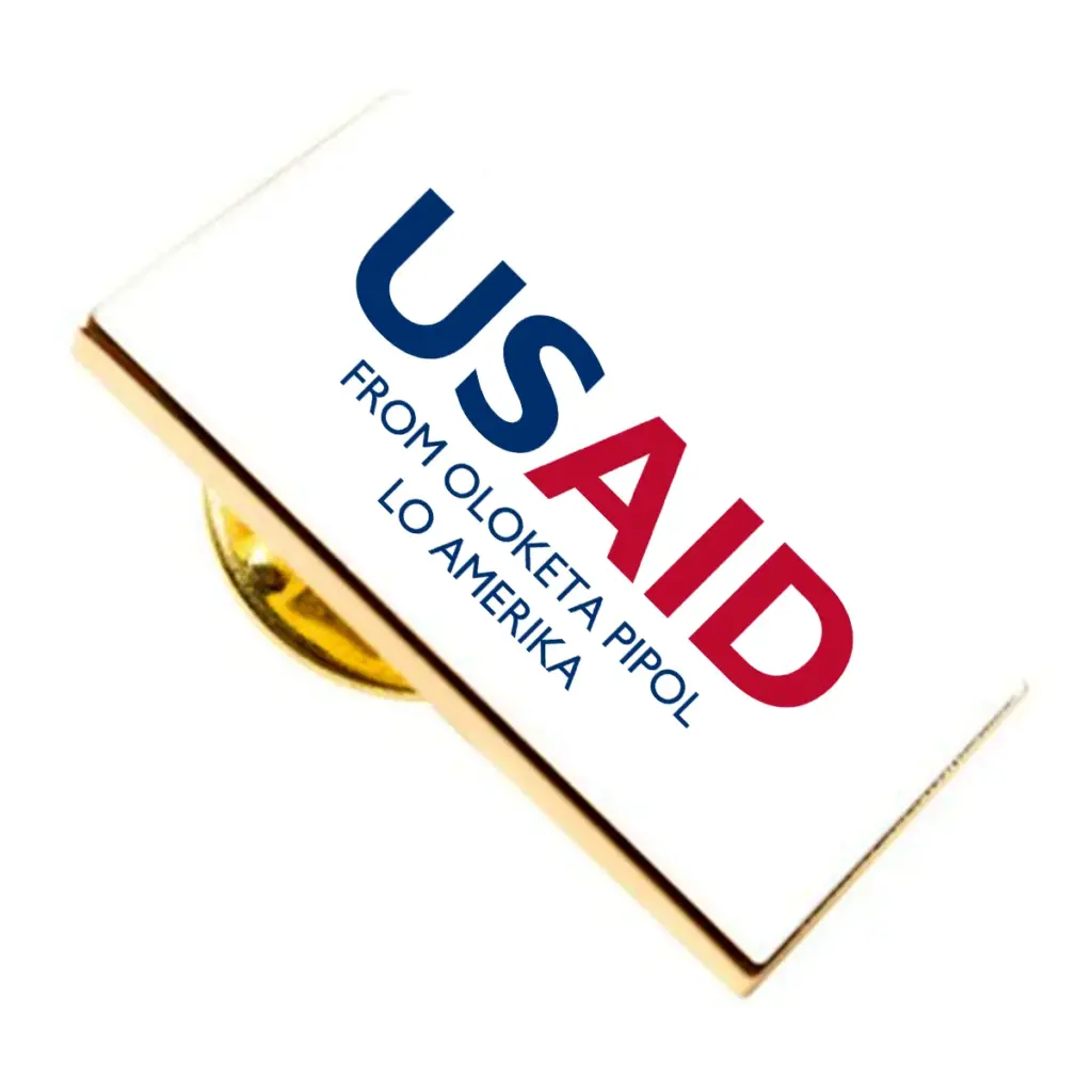 USAID Pijin Brandmark Lapel Pins with Military Clutch Rectangular Min 100 pcs
