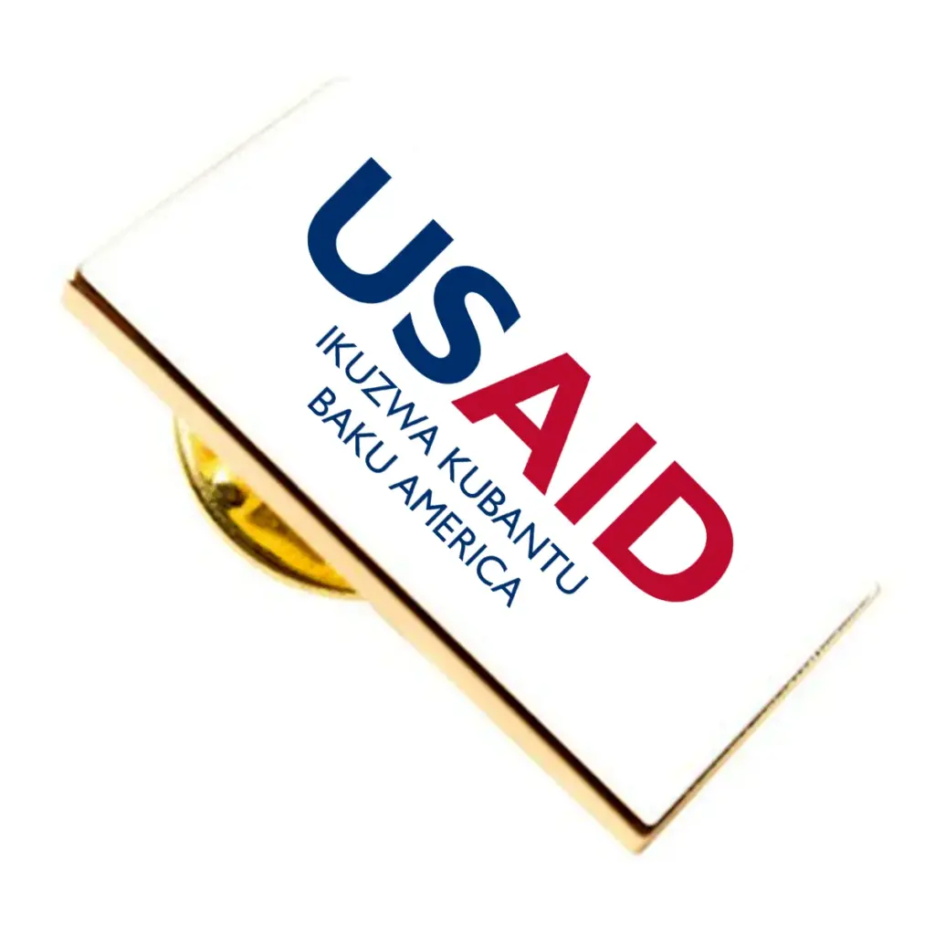 USAID Tonga Brandmark Lapel Pins with Military Clutch Rectangular Min 100 pcs