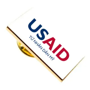 USAID Vietnamese Brandmark Lapel Pins with Military Clutch Rectangular Min 100 pcs