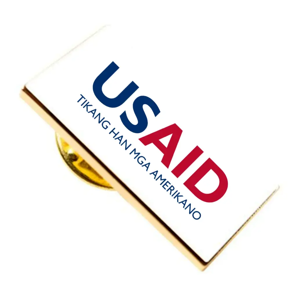 USAID Waray-Waray Brandmark Lapel Pins with Military Clutch Rectangular Min 100 pcs