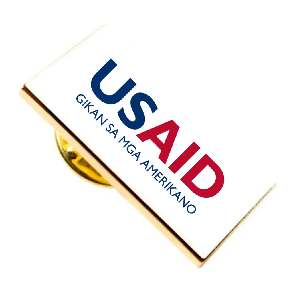 USAID Cebuano Brandmark Lapel Pins with Military Clutch Rectangular Min 100 pcs