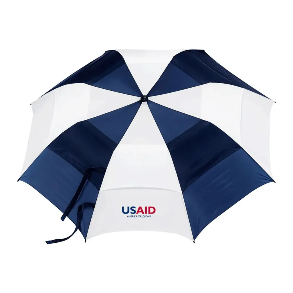 USAID Uzbek - 58" Vented Auto Open Folding Golf Umbrella