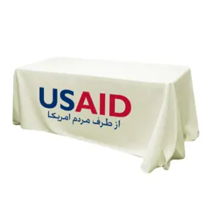 USAID Dari - 6' Fitted Dye Sub Tablecloth (Non Fitted) White