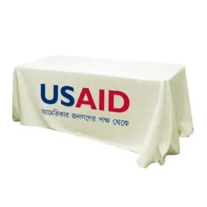 USAID Bangla - 6' Fitted Dye Sub Tablecloth (Non Fitted) White