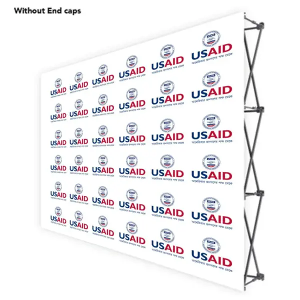 USAID Bangla ONE CHOICE 10 Ft. Fabric Pop Up Display - 89"H Straight Graphic Package