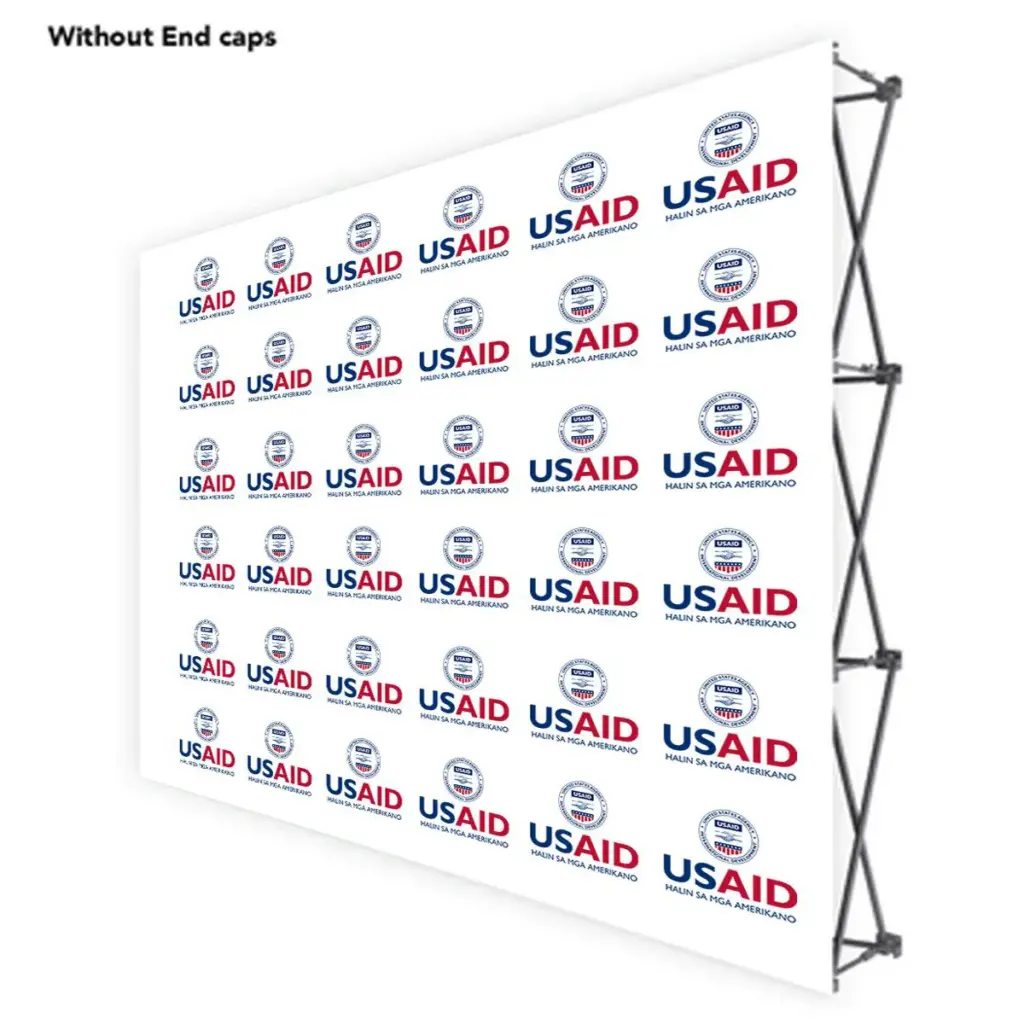 USAID Hiligaynon ONE CHOICE 10 Ft. Fabric Pop Up Display - 89"H Straight Graphic Package