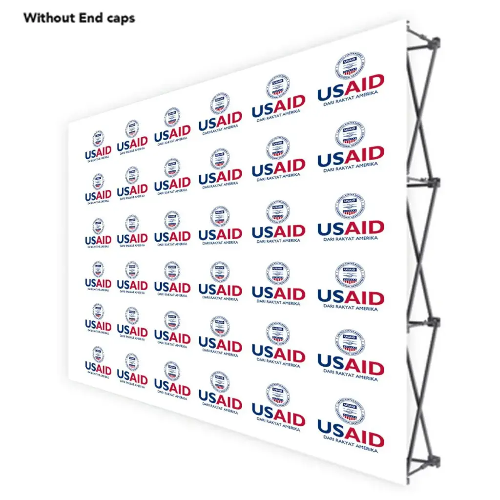 USAID Bahasa Indonesia ONE CHOICE 10 Ft. Fabric Pop Up Display - 89"H Straight Graphic Package