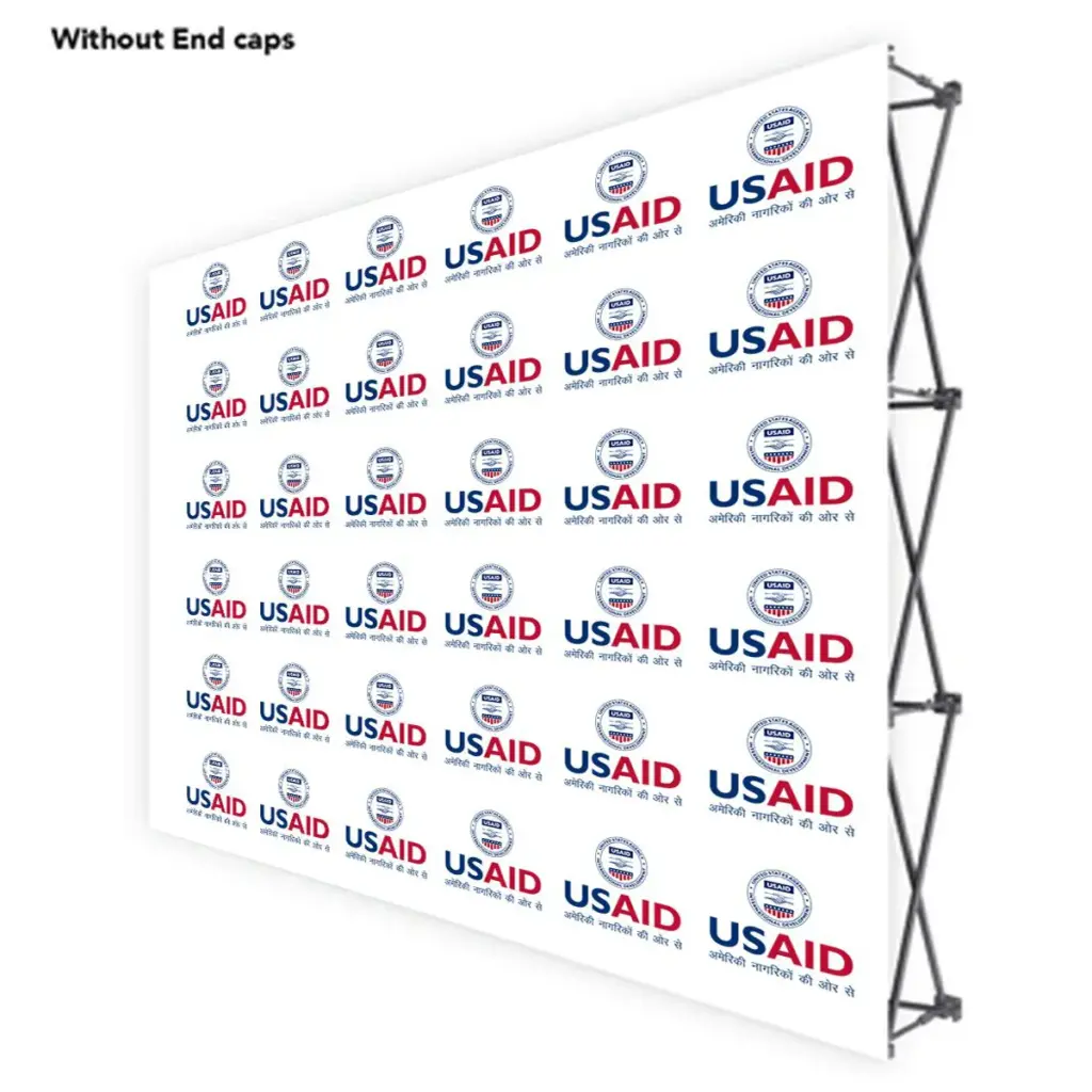 USAID Hindi ONE CHOICE 10 Ft. Fabric Pop Up Display - 89"H Straight Graphic Package