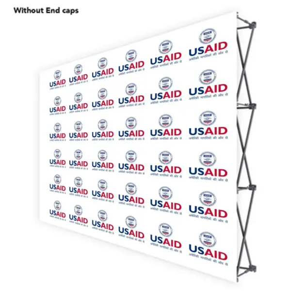 USAID Hindi ONE CHOICE 10 Ft. Fabric Pop Up Display - 89"H Straight Graphic Package