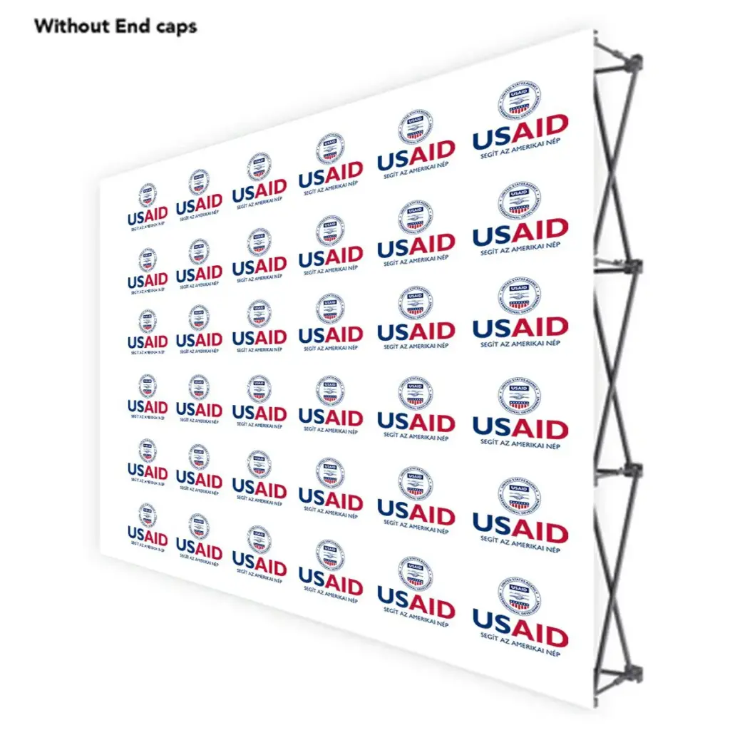 USAID Hun ONE CHOICE 10 Ft. Fabric Pop Up Display - 89"H Straight Graphic Package