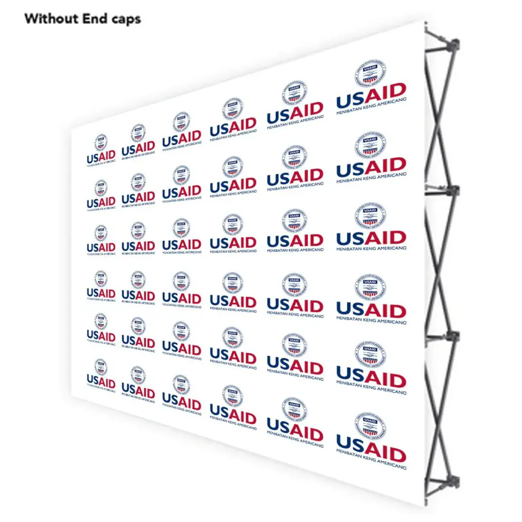 USAID Kapampangan ONE CHOICE 10 Ft. Fabric Pop Up Display - 89"H Straight Graphic Package