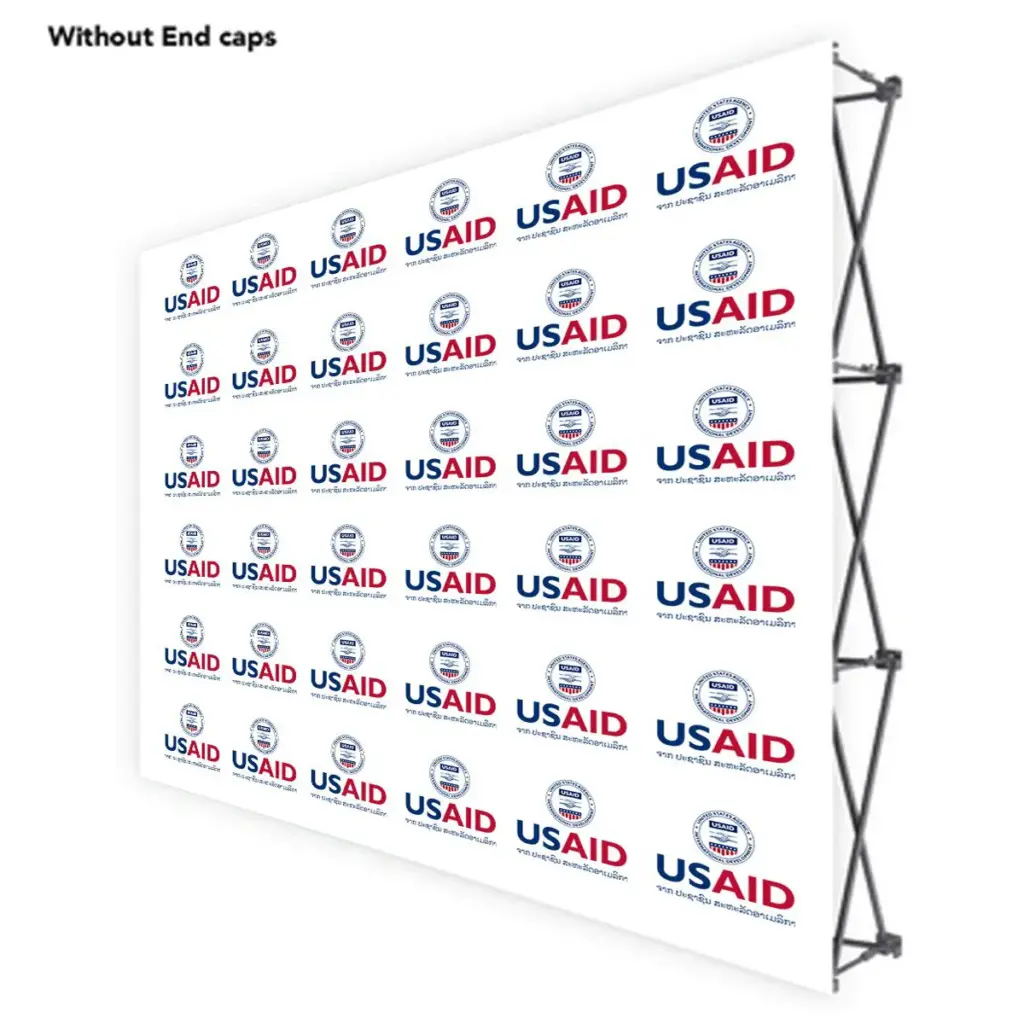 USAID Lao ONE CHOICE 10 Ft. Fabric Pop Up Display - 89"H Straight Graphic Package
