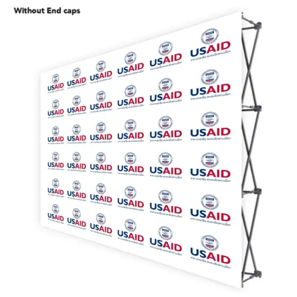 USAID Lao ONE CHOICE 10 Ft. Fabric Pop Up Display - 89"H Straight Graphic Package