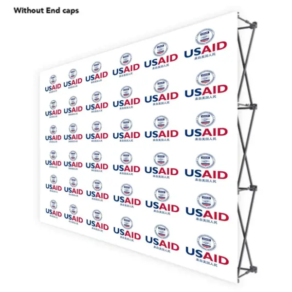 USAID Mandarin ONE CHOICE 10 Ft. Fabric Pop Up Display - 89"H Straight Graphic Package