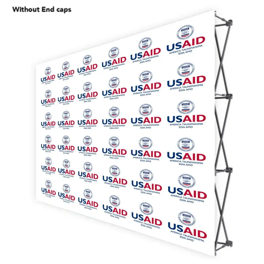 USAID Motu ONE CHOICE 10 Ft. Fabric Pop Up Display - 89"H Straight Graphic Package