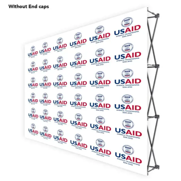 USAID Motu ONE CHOICE 10 Ft. Fabric Pop Up Display - 89"H Straight Graphic Package