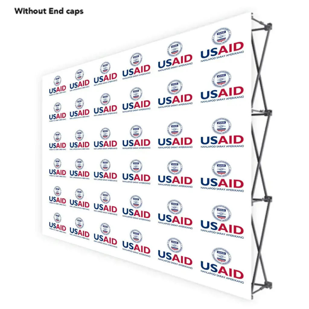 USAID Pangasinense ONE CHOICE 10 Ft. Fabric Pop Up Display - 89"H Straight Graphic Package