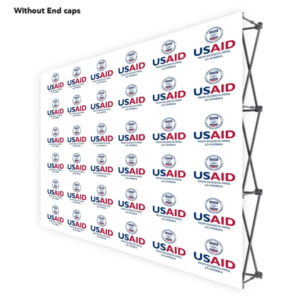 USAID Pijin ONE CHOICE 10 Ft. Fabric Pop Up Display - 89"H Straight Graphic Package