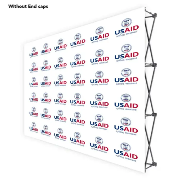 USAID Sinhala ONE CHOICE 10 Ft. Fabric Pop Up Display - 89"H Straight Graphic Package