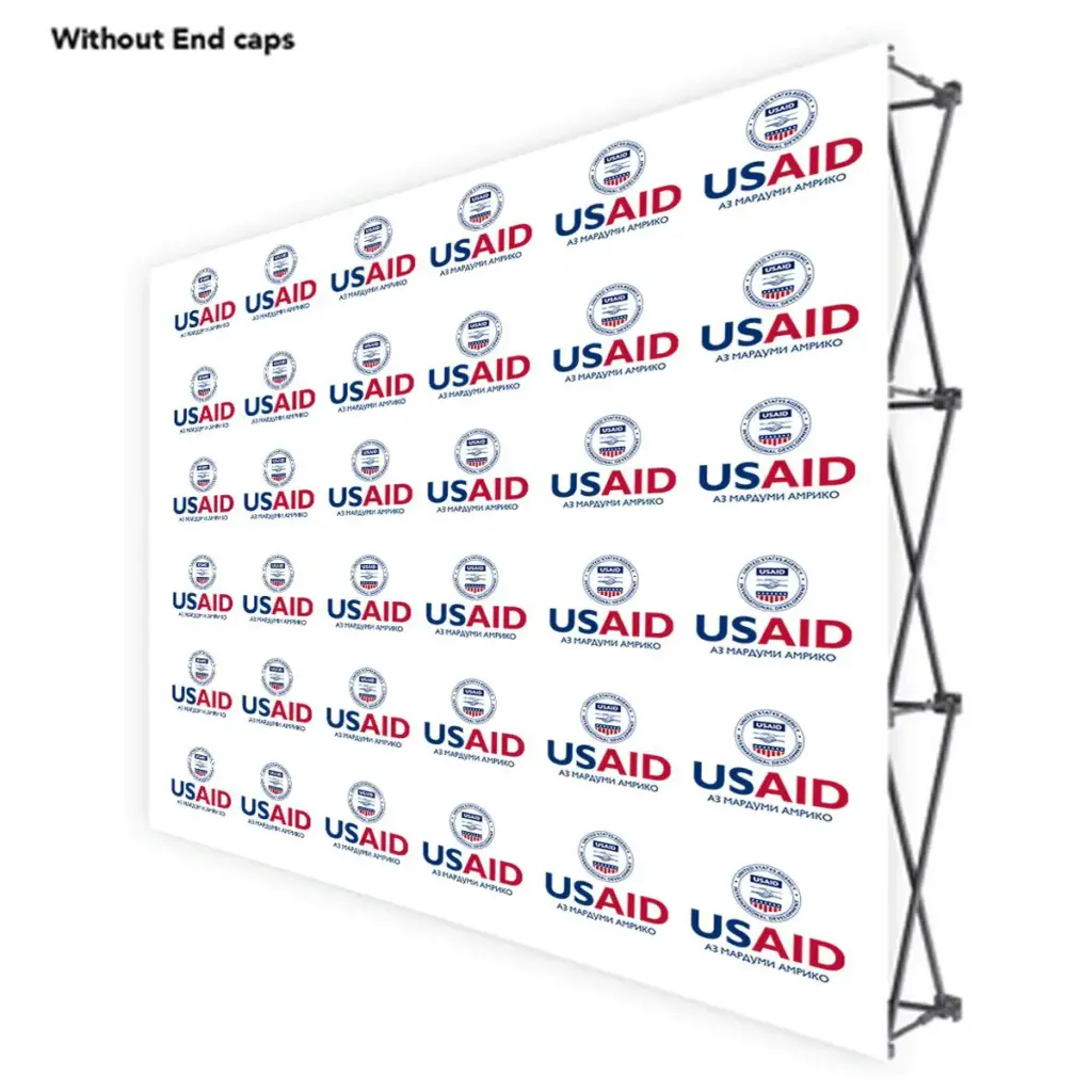 USAID Tajik ONE CHOICE 10 Ft. Fabric Pop Up Display - 89"H Straight Graphic Package