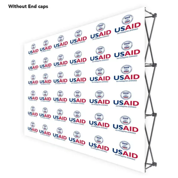 USAID Tajik ONE CHOICE 10 Ft. Fabric Pop Up Display - 89"H Straight Graphic Package