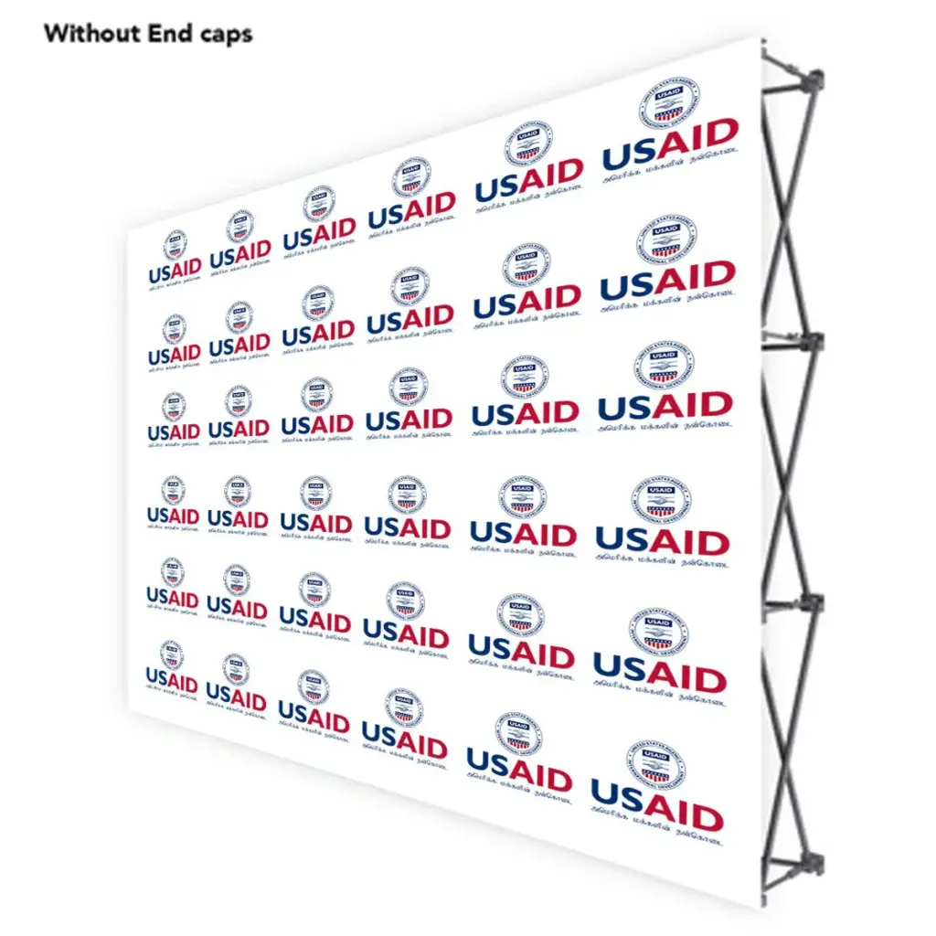 USAID Tamil ONE CHOICE 10 Ft. Fabric Pop Up Display - 89"H Straight Graphic Package