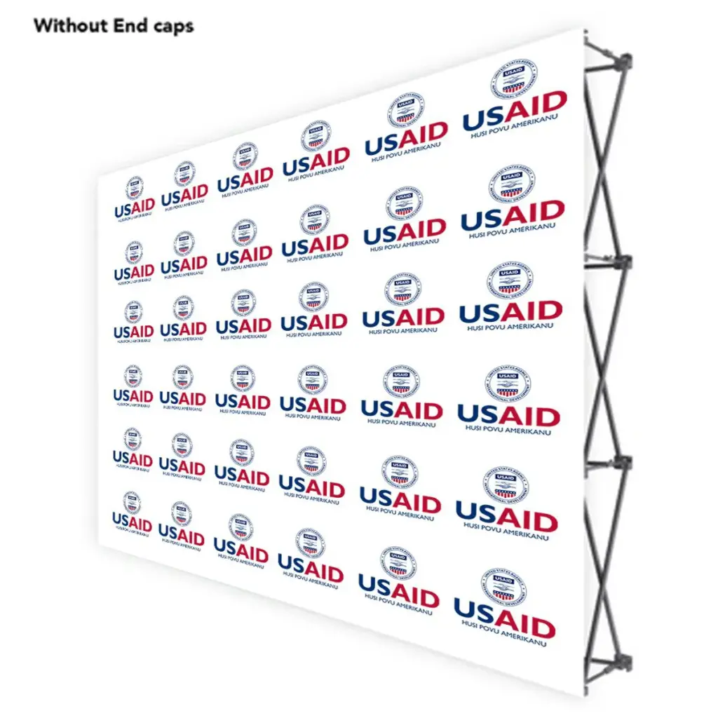 USAID Tetum ONE CHOICE 10 Ft. Fabric Pop Up Display - 89"H Straight Graphic Package