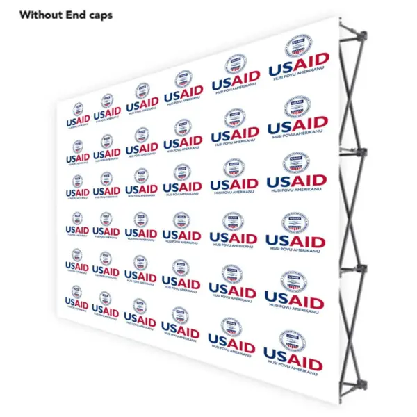 USAID Tetum ONE CHOICE 10 Ft. Fabric Pop Up Display - 89"H Straight Graphic Package