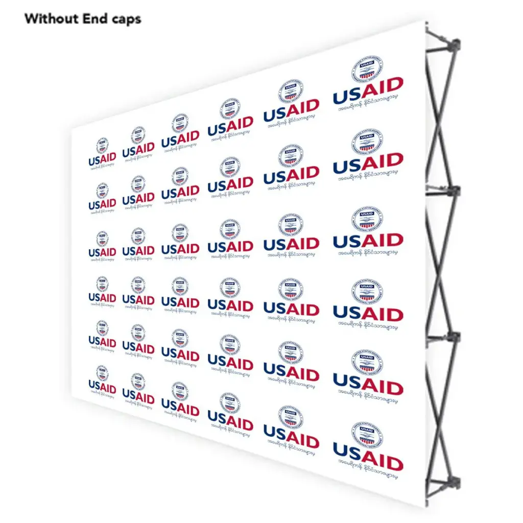 USAID Burmese ONE CHOICE 10 Ft. Fabric Pop Up Display - 89"H Straight Graphic Package
