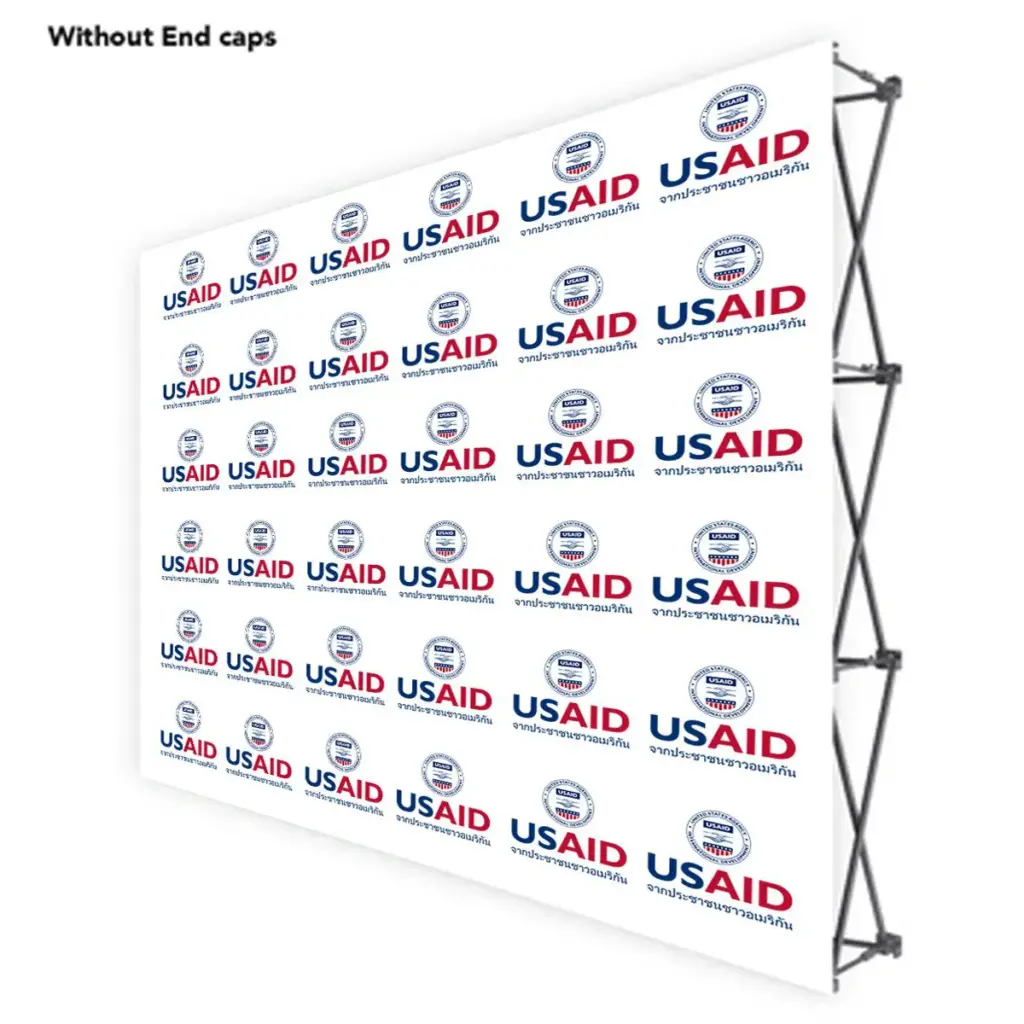 USAID Thai ONE CHOICE 10 Ft. Fabric Pop Up Display - 89"H Straight Graphic Package