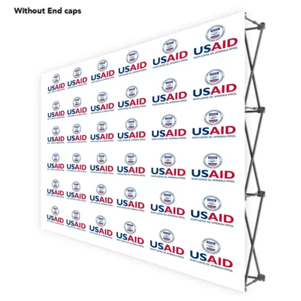 USAID Tok Pisin ONE CHOICE 10 Ft. Fabric Pop Up Display - 89"H Straight Graphic Package