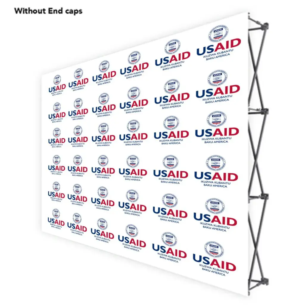 USAID Tonga ONE CHOICE 10 Ft. Fabric Pop Up Display - 89"H Straight Graphic Package