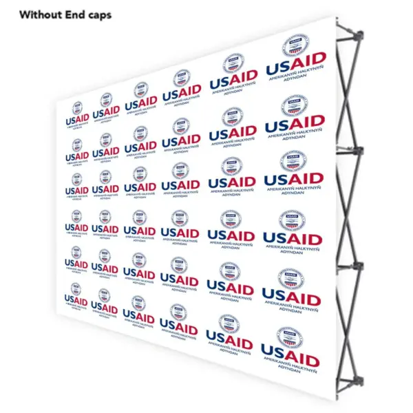 USAID Turkmen ONE CHOICE 10 Ft. Fabric Pop Up Display - 89"H Straight Graphic Package