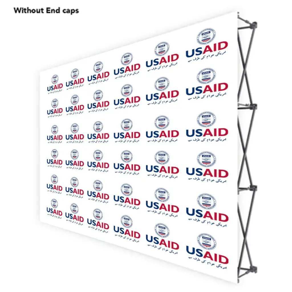 USAID Urdu ONE CHOICE 10 Ft. Fabric Pop Up Display - 89"H Straight Graphic Package