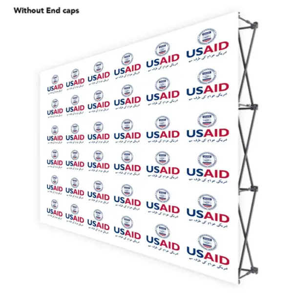 USAID Urdu ONE CHOICE 10 Ft. Fabric Pop Up Display - 89"H Straight Graphic Package