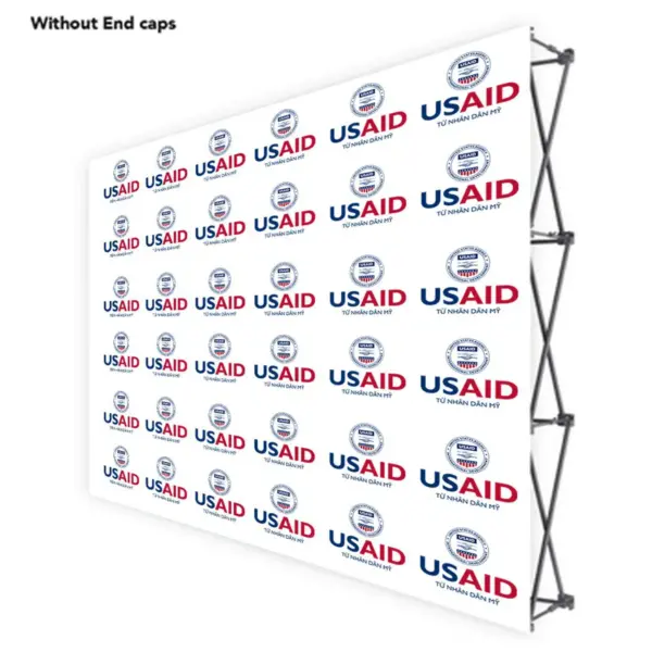 USAID Vietnamese ONE CHOICE 10 Ft. Fabric Pop Up Display - 89"H Straight Graphic Package