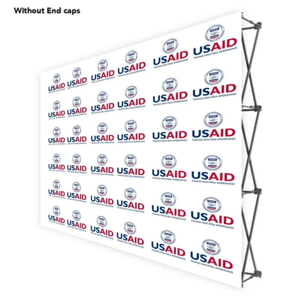 USAID Waray-Waray ONE CHOICE 10 Ft. Fabric Pop Up Display - 89"H Straight Graphic Package