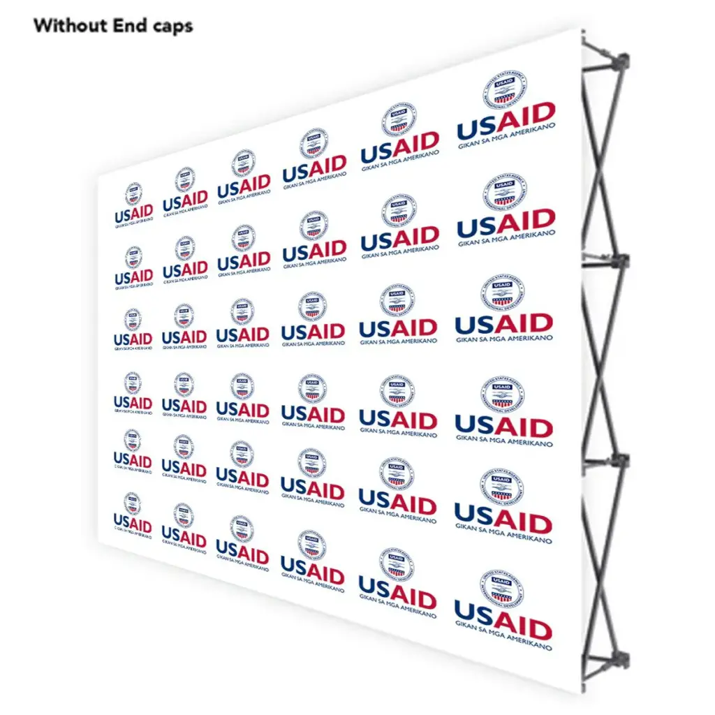 USAID Cebuano ONE CHOICE 10 Ft. Fabric Pop Up Display - 89"H Straight Graphic Package