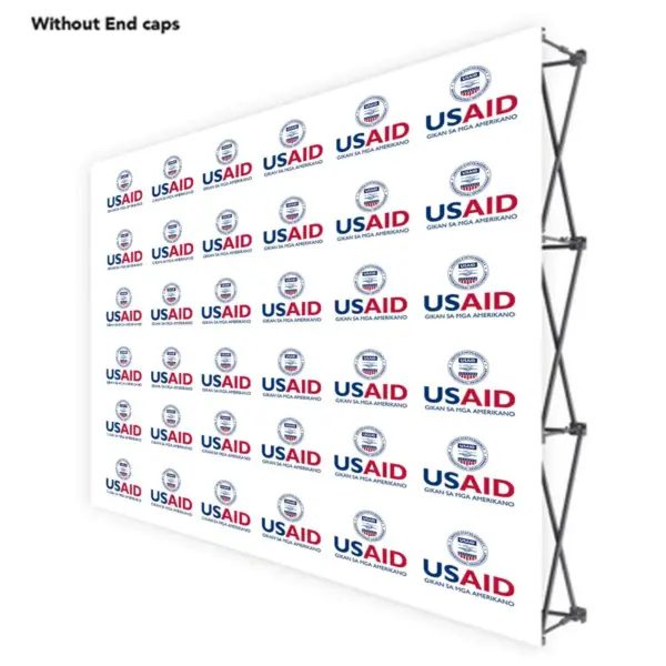 USAID Cebuano ONE CHOICE 10 Ft. Fabric Pop Up Display - 89"H Straight Graphic Package