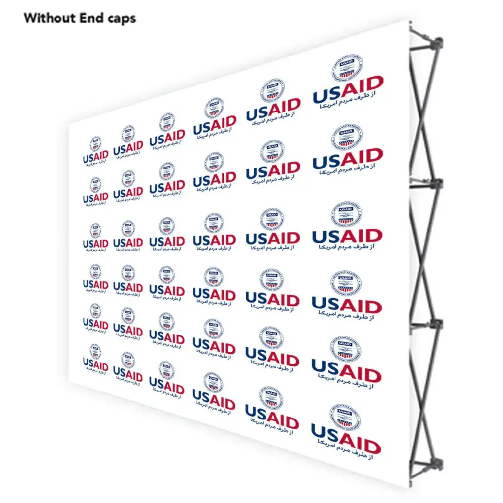 USAID Dari ONE CHOICE 10 Ft. Fabric Pop Up Display - 89"H Straight Graphic Package