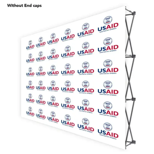 USAID Bahasa Indonesia ONE CHOICE 10 Ft. Fabric Pop Up Display - 89"H Straight Graphic Package