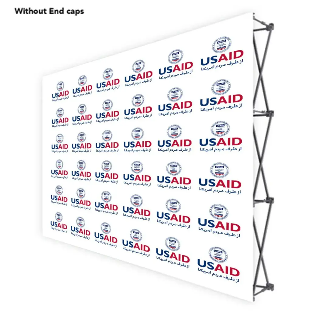 USAID Farsi ONE CHOICE 10 Ft. Fabric Pop Up Display - 89"H Straight Graphic Package