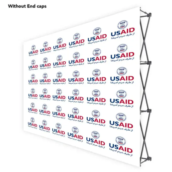 USAID Farsi ONE CHOICE 10 Ft. Fabric Pop Up Display - 89"H Straight Graphic Package