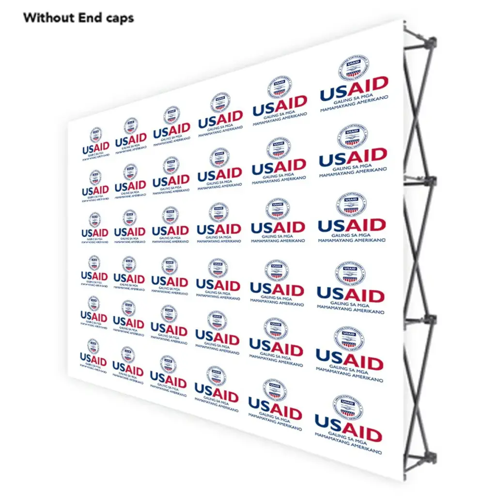 USAID Filipino ONE CHOICE 10 Ft. Fabric Pop Up Display - 89"H Straight Graphic Package