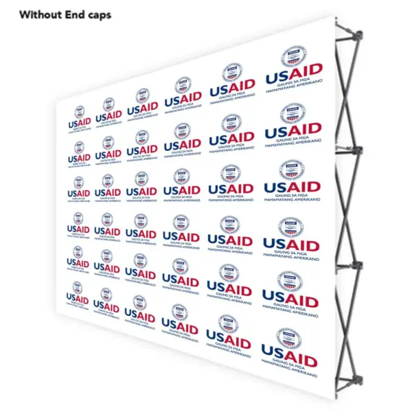 USAID Filipino ONE CHOICE 10 Ft. Fabric Pop Up Display - 89"H Straight Graphic Package