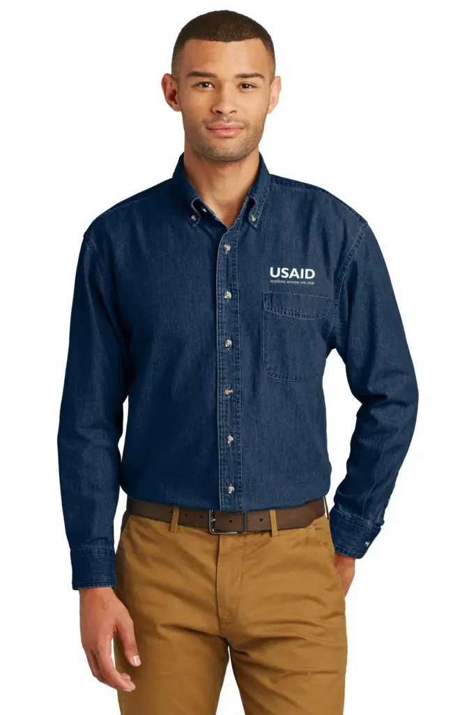 USAID Bangla - Port & Company Long Sleeve Value Denim Shirt