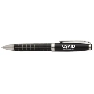 USAID Khmer - Onyx Grid Metal Pens