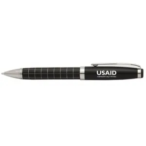 USAID Mongolian - Onyx Grid Metal Pens