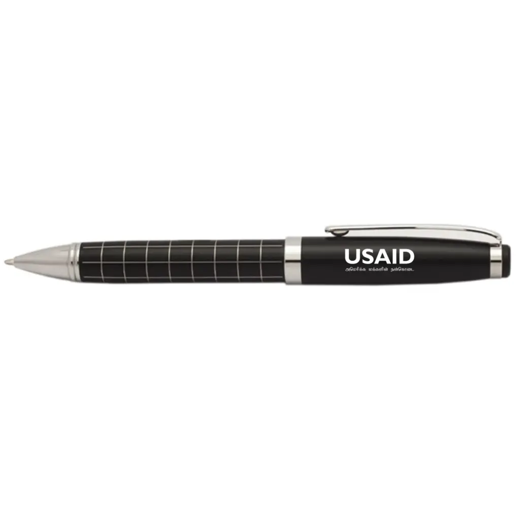 USAID Tamil - Onyx Grid Metal Pens