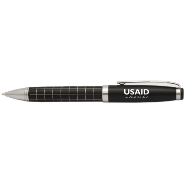 USAID Urdu - Onyx Grid Metal Pens